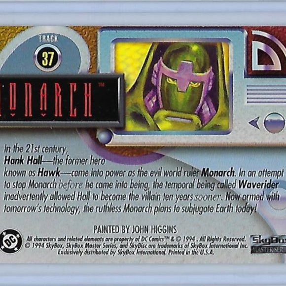 DC Comics 1994 SkyBox Master Series - Geo-Force, Monarch, Power Girl - Picture 4 of 6